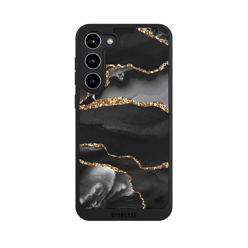 Galaxy S23 + NIVOpure Dark Marble Stripes Gold Look