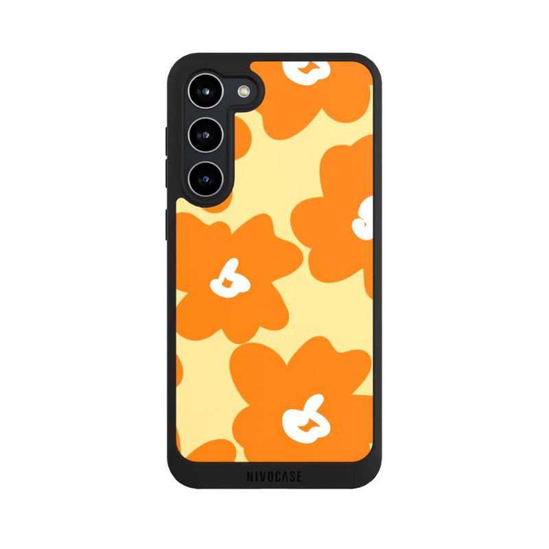 Galaxy S23 + NIVOpure Retro Blumenmuster Päivi Gelb Orange