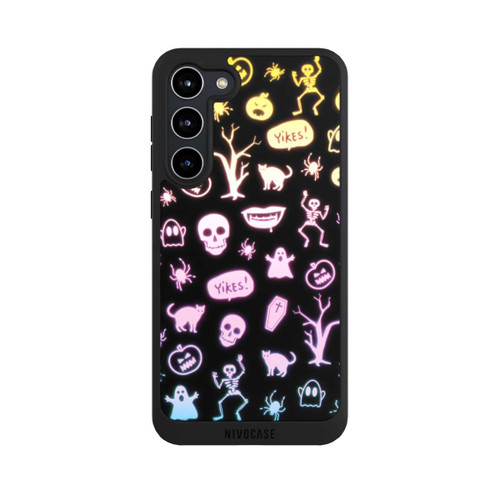 Samsung Galaxy S23+ NIVOpure Neon Halloween Stickers Black Background