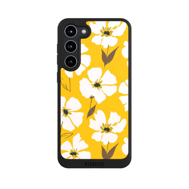 Galaxy S23 + NIVOpure Blumenwiese auf Gelb Ocker
