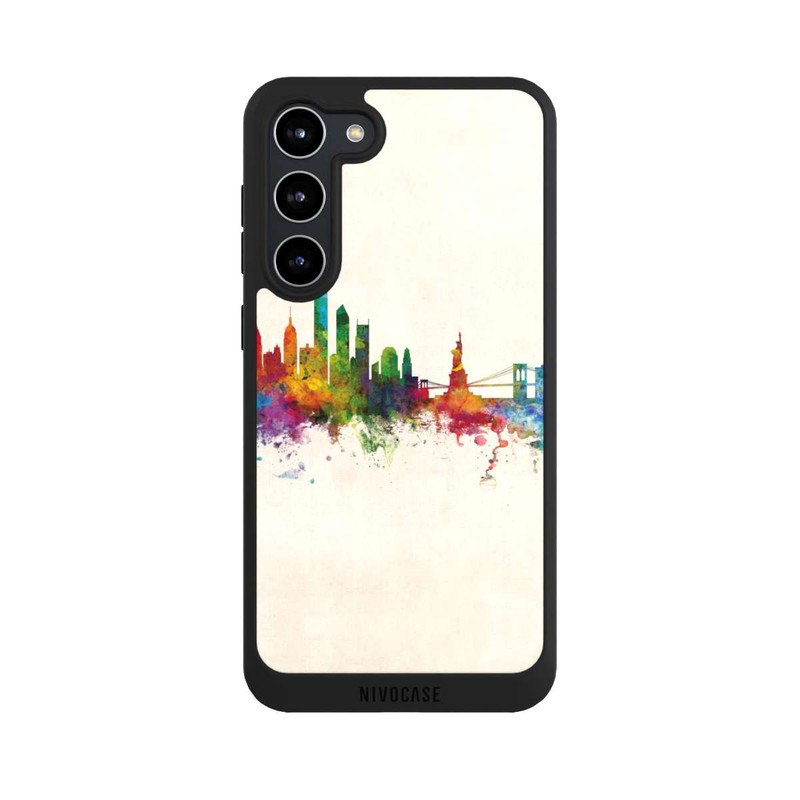 Galaxy S23 + NIVOpure New York Ligne d'horizon V2 arrière-plan vintage