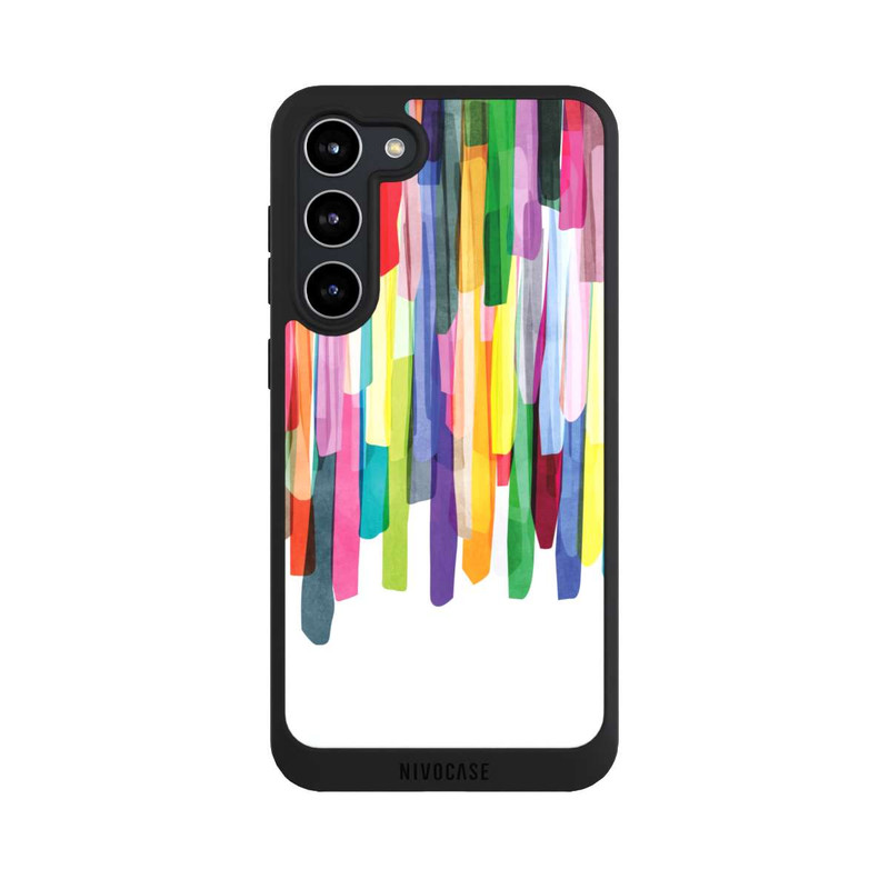 Galaxy S23 + NIVOpure Colorful Stripes White Background