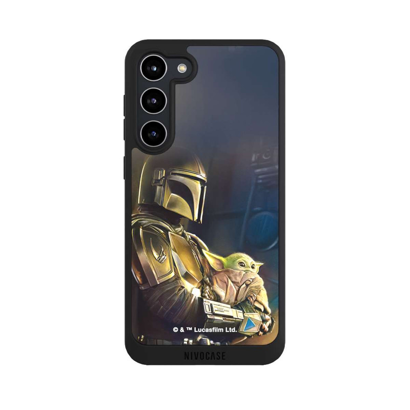 Galaxy S23 + NIVOpure Mandaloriens et Grogu à l'intérieur du vaisseau