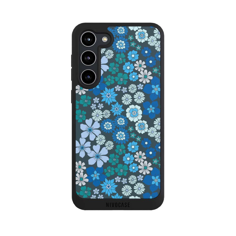 Galaxy S23 + NIVOpure Blaue Blumen DeinDesign