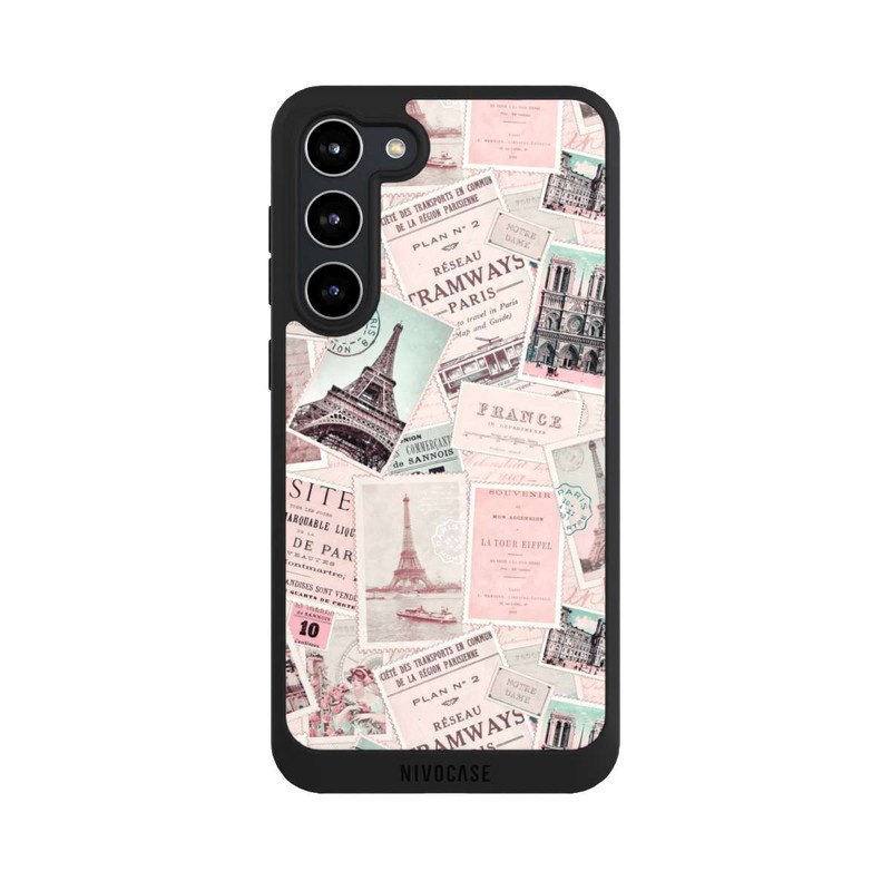 Galaxy S23 + NIVOpure Vintage Paris Postcards Pattern