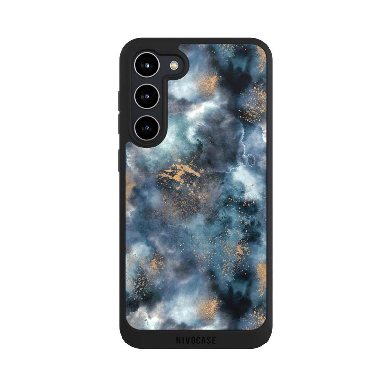Galaxy S23 + NIVOpure Smoky Marble Watercolor Navy