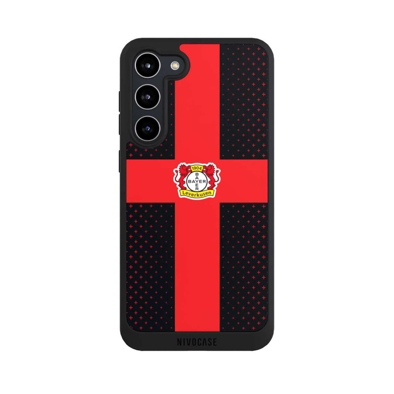 Galaxy S23 + NIVOpure Bayer 04 Leverkusen Rotes Kreuz auf Schwarz