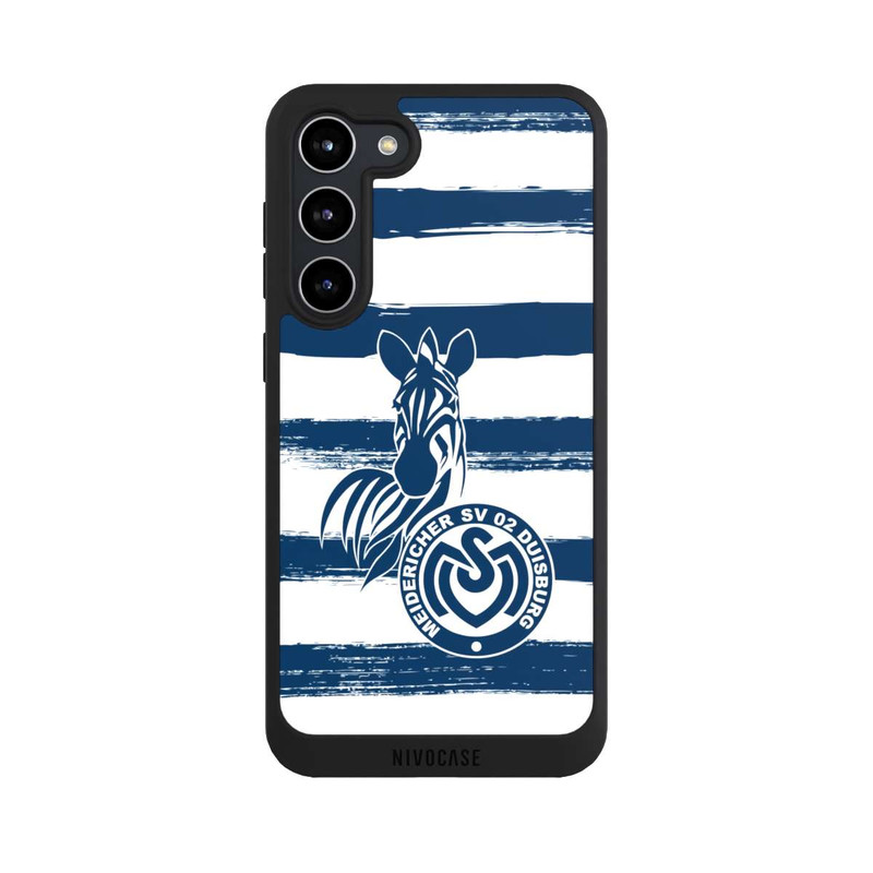Galaxy S23 + NIVOpure MSV Duisburg Blau Weiß Gestreift