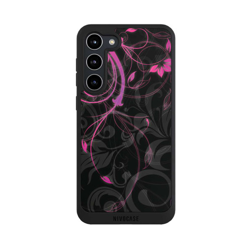 Samsung Galaxy S23+ NIVOpure Black and Pink Autumn Flowers 