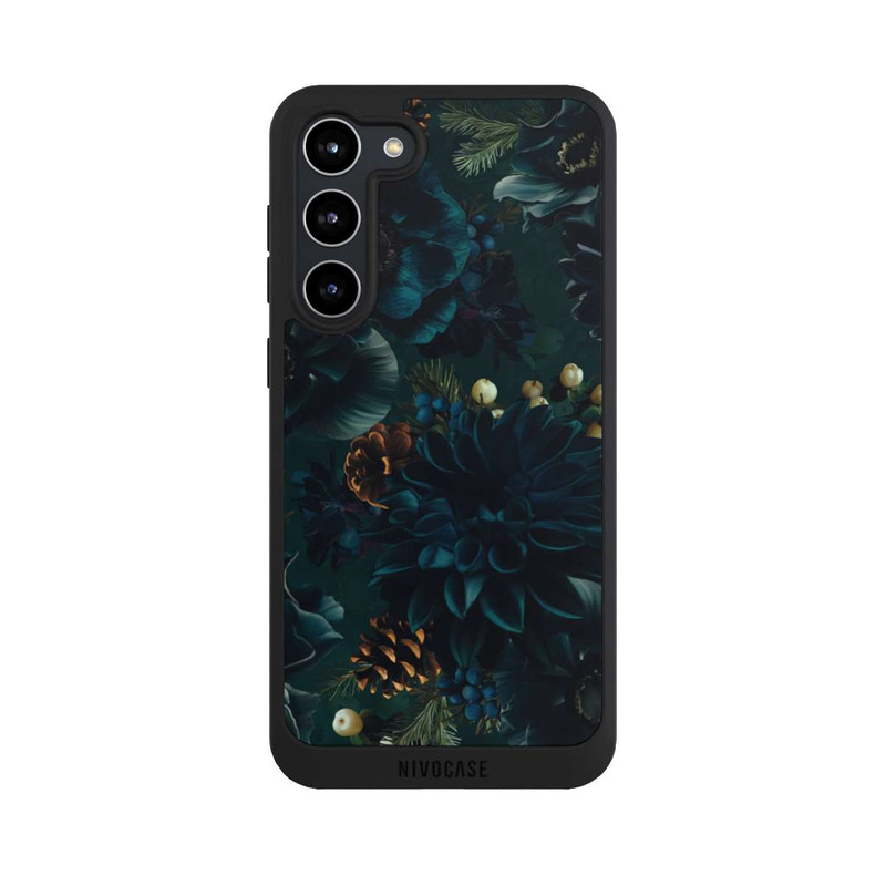 Galaxy S23 + NIVOpure Blumenmuster Grün und Blau