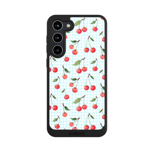 Samsung Galaxy S23+ NIVOpure Cherries and Blue Gingham