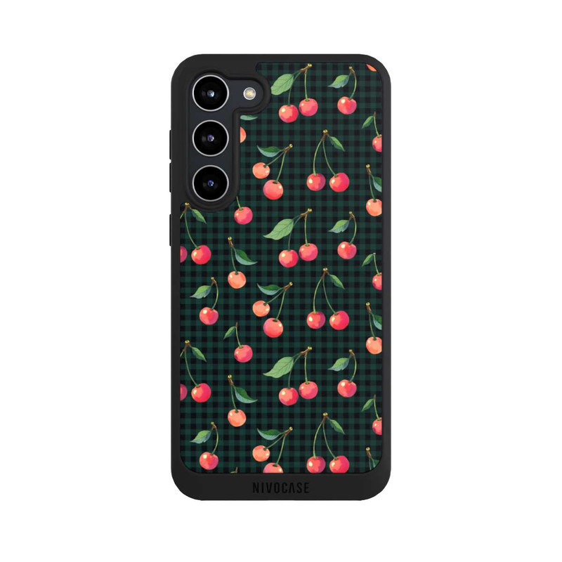 Galaxy S23 + NIVOpure Cherries and Green Gingham