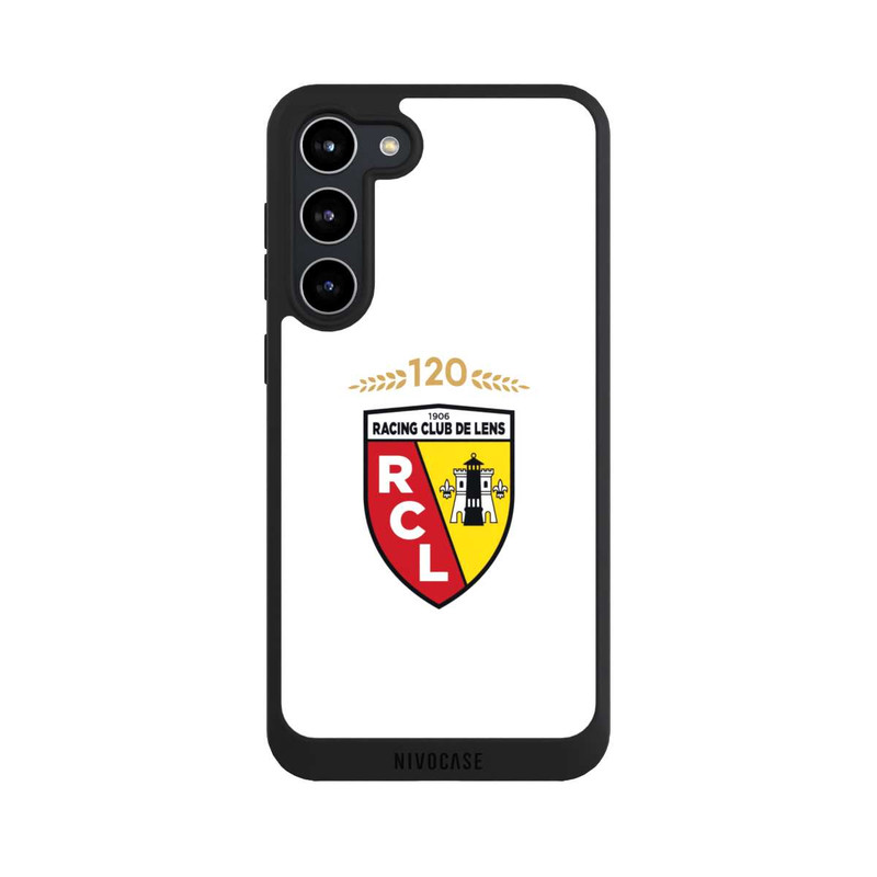 Galaxy S23 + NIVOpure RC Lens 120 Jahre Jubiläums Logo weiß