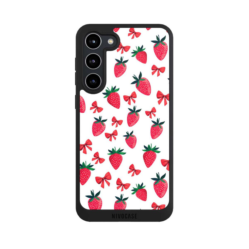 Galaxy S23 + NIVOpure Erdbeer Herz Muster Schleifen Rot