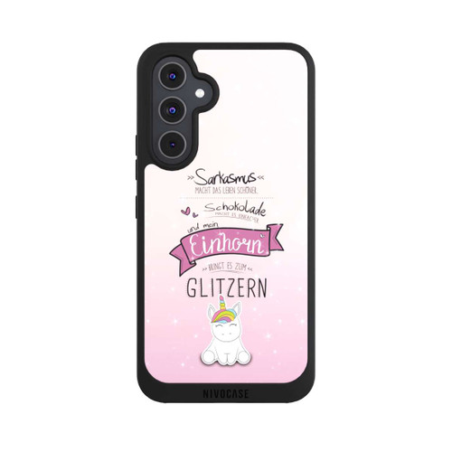 Samsung Galaxy A54 5G NIVOpure Einhorn Glitzer Spruch
