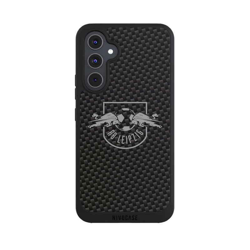 Galaxy A54 5G NIVOpure Grey RB Leipzig logo on carbon look