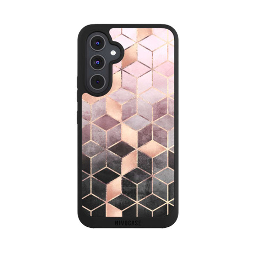 Samsung Galaxy A54 5G NIVOpure Imprimé Cubes Dégradés Gris Rose