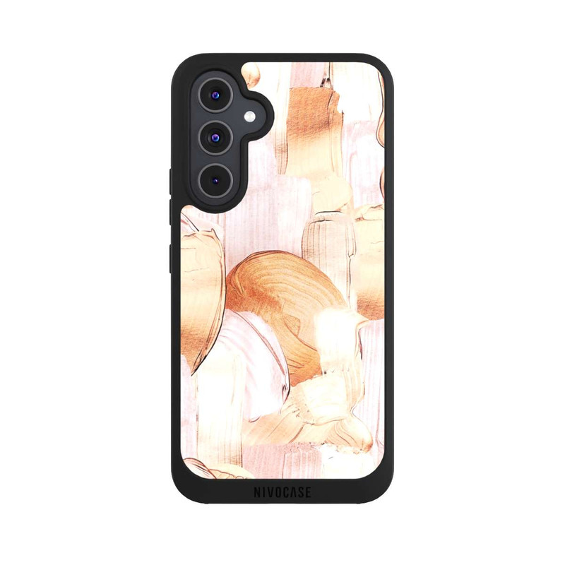 Galaxy A54 5G NIVOpure Weiß/Gold Pinsel Muster
