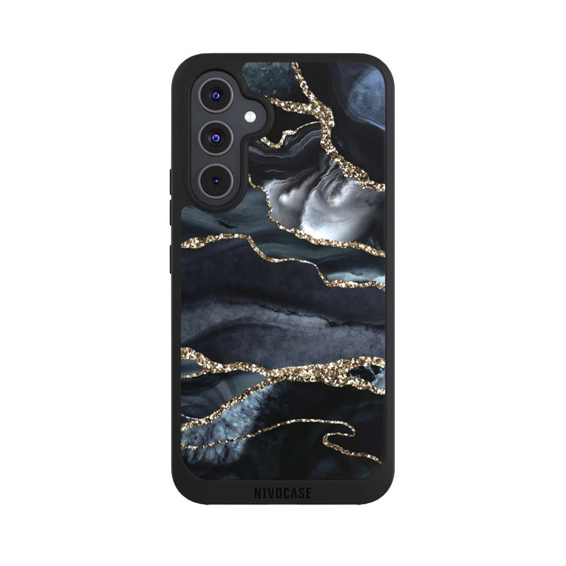 Galaxy A54 5G NIVOpure Dunkler Marmor Gold Glitzerlook