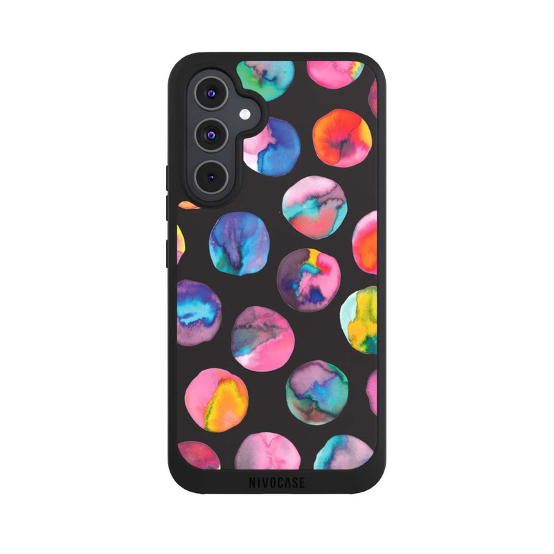 Galaxy A54 5G NIVOpure Colorful Ink Marbles Dots Black