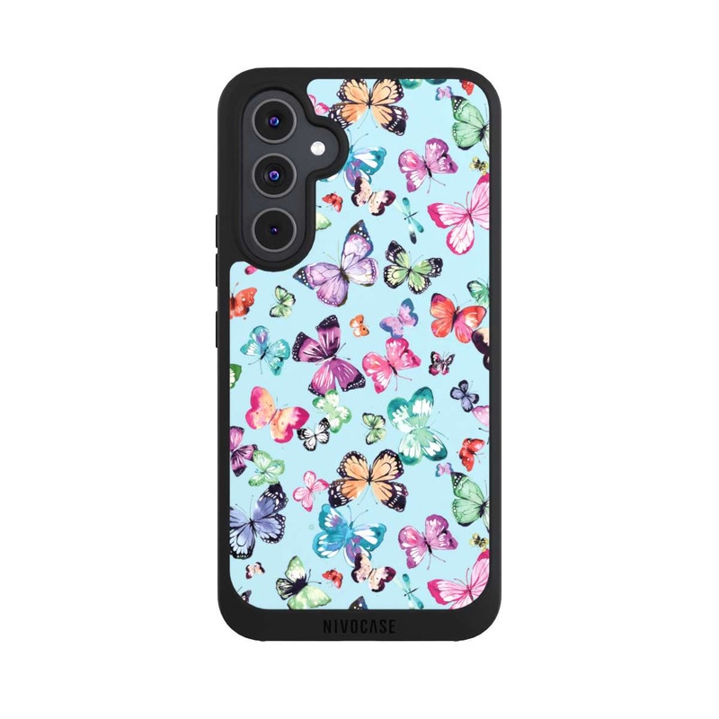 Galaxy A54 5G NIVOpure Papillons Rose Orange Bleu