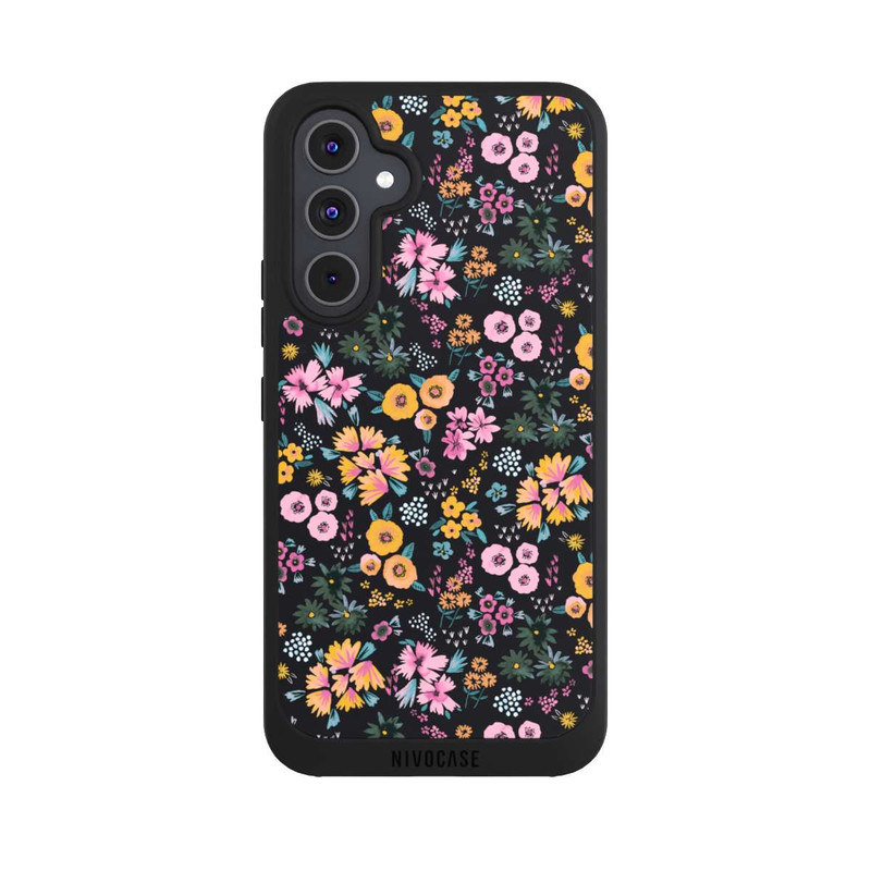 Galaxy A54 5G NIVOpure Kleine bunte Blumen Schwarz 2
