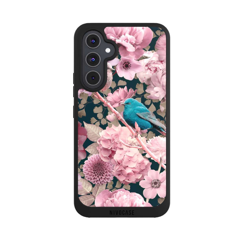 Galaxy A54 5G NIVOpure Spatzen im rosa Blumenmuster