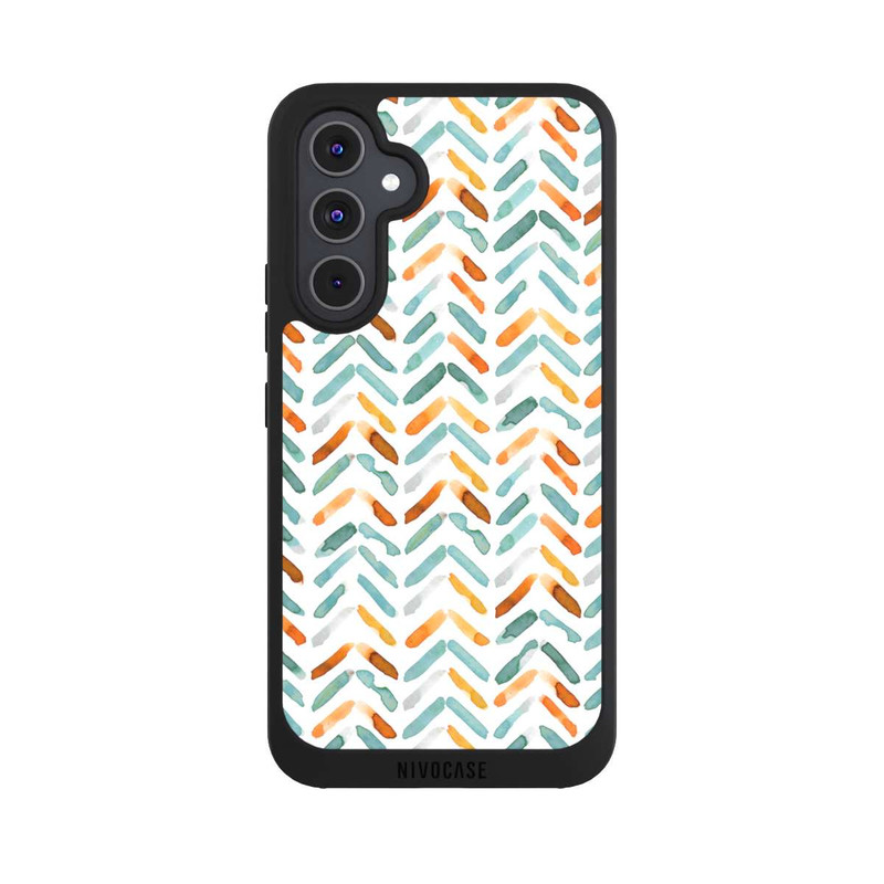 Galaxy A54 5G NIVOpure Élégant Automne Chevron Bleu Orange