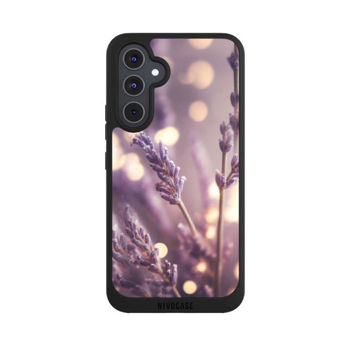 Samsung Galaxy A54 5G NIVOpure Lavande en gros plan avec IA