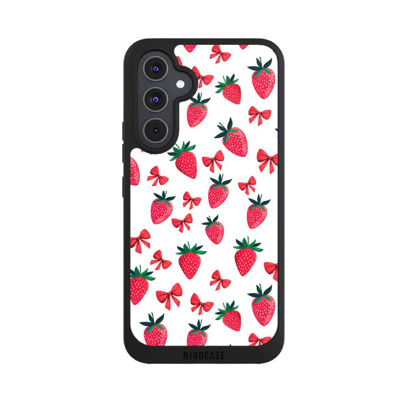 Galaxy A54 5G NIVOpure Strawberry Ribbon Pattern Red