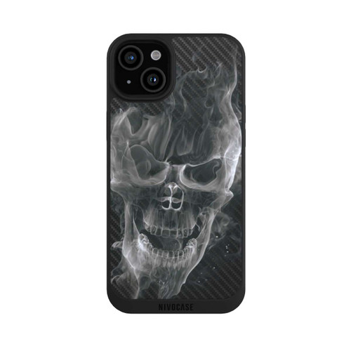 Apple iPhone 15 Plus NIVOpure rauchender Totenkopf Carbon