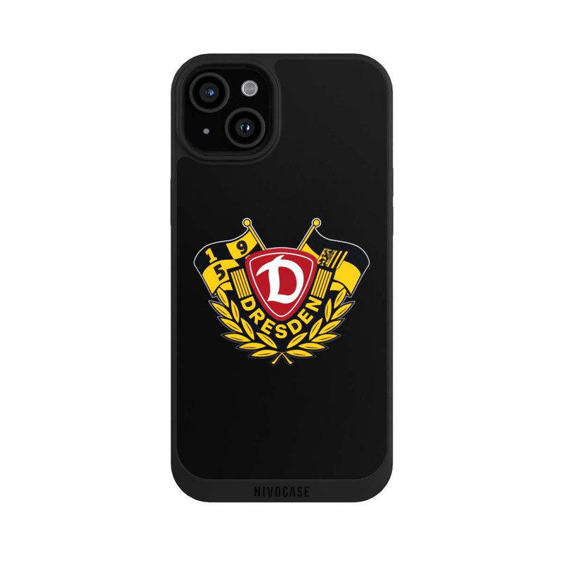 iPhone 15 Plus NIVOpure Dynamo Wappen mit Fahnen