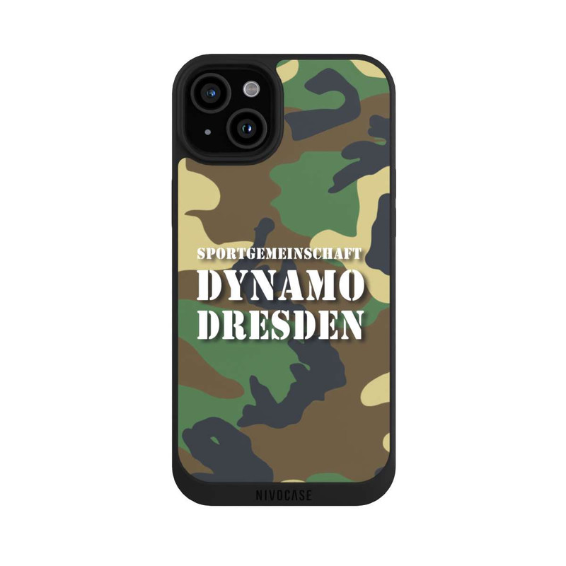 iPhone 15 Plus NIVOpure SGDD Camouflage Grün - Dynamo Dresden