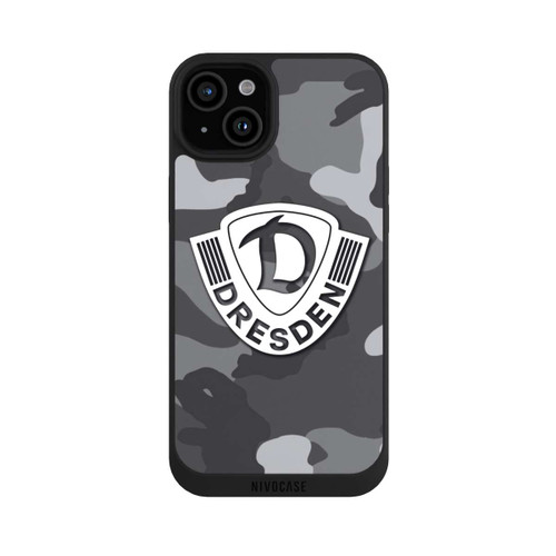 Apple iPhone 15 Plus NIVOpure Dresden Camouflage Grau - Dynamo Dresden