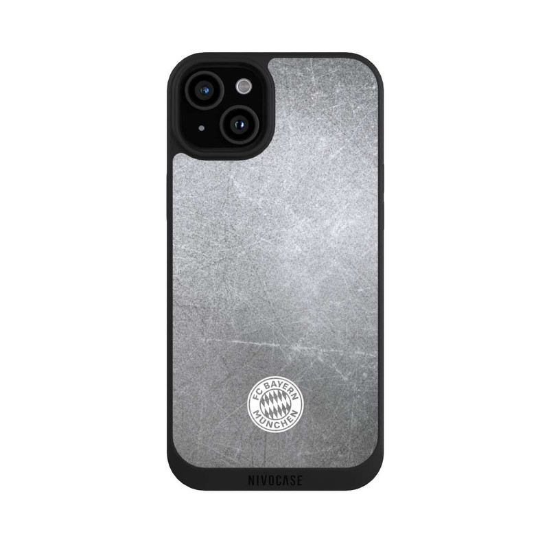 iPhone 15 Plus NIVOpure Classic FCB Logo Small - White on Metal Look