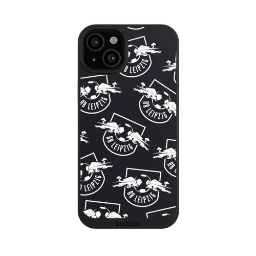 Apple iPhone 15 Plus NIVOpure Logos RB Leipzig Weiß auf Schwarz