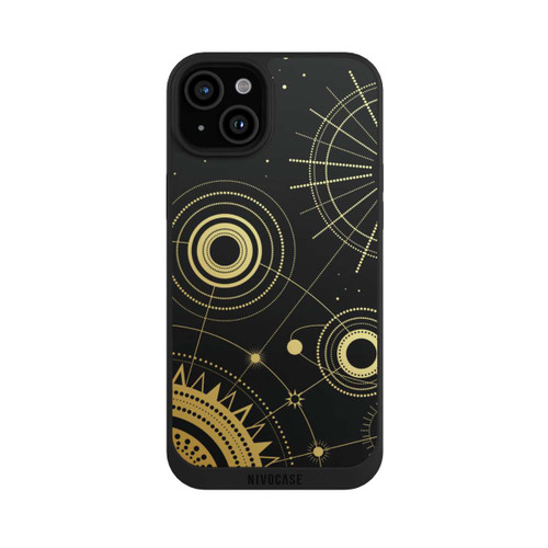 Apple iPhone 15 Plus NIVOpure Schwarzer und goldener Look Abstrakt