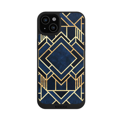 Apple iPhone 15 Plus NIVOpure Impression Art Déco Bleu Or