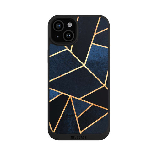 Apple iPhone 15 Plus NIVOpure Navy Stein Golddruck