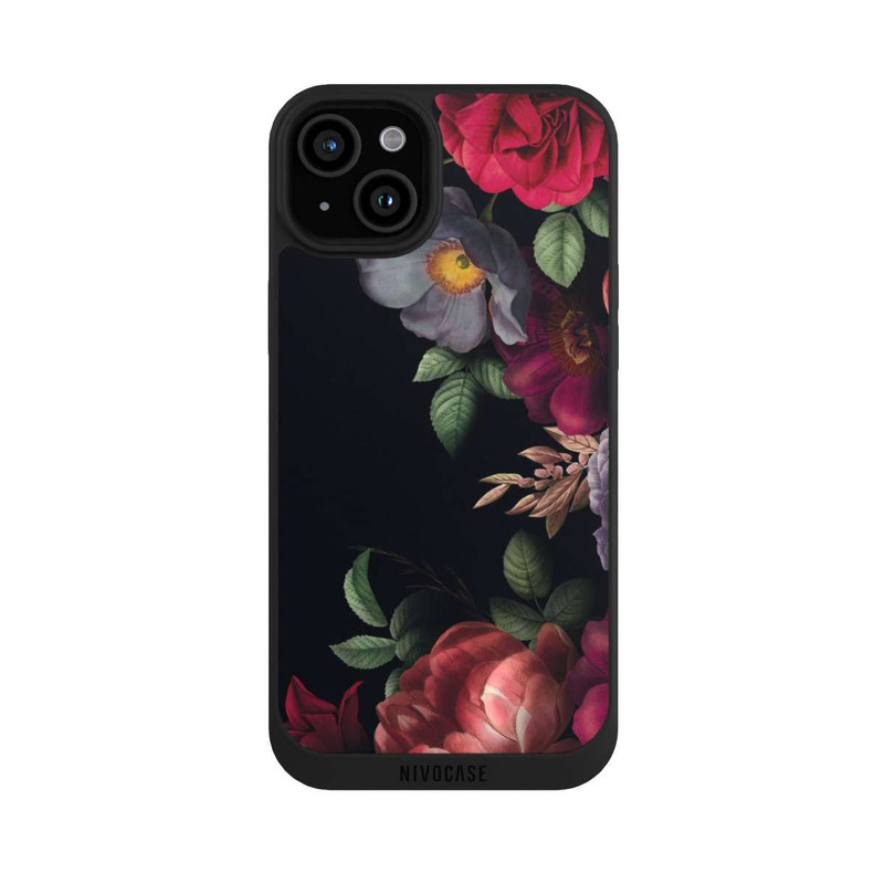 iPhone 15 Plus NIVOpure Fleurs sur noir