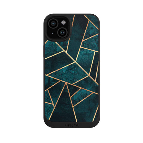 Apple iPhone 15 Plus NIVOpure Imprimé or pierre sarcelle profond