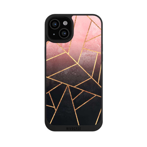 Apple iPhone 15 Plus NIVOpure Imprimé Pierre Or Rose Et Noir