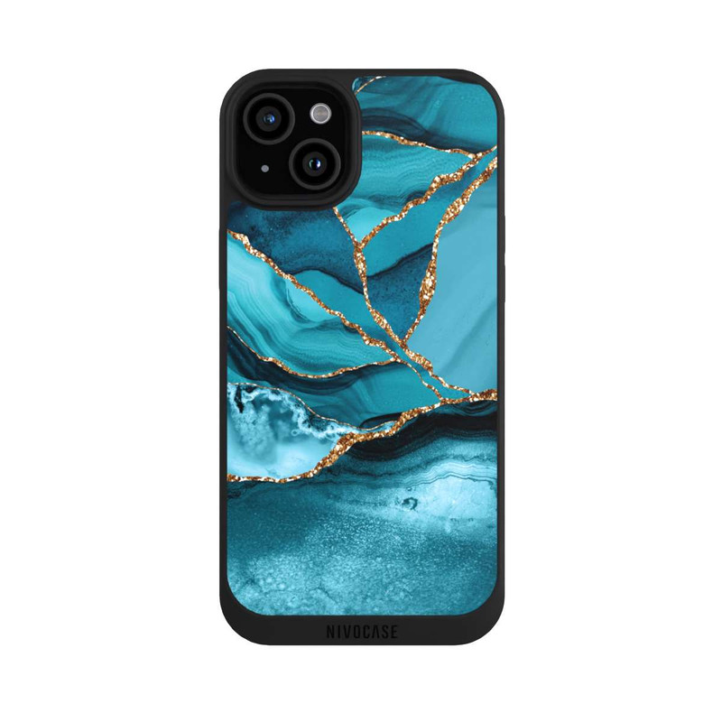 iPhone 15 Plus NIVOpure Ice Blue Marble Landscape