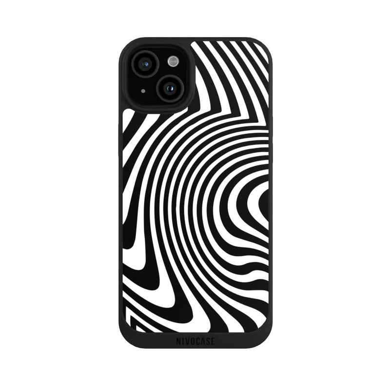 iPhone 15 Plus NIVOpure schwarz-weiße Wellen