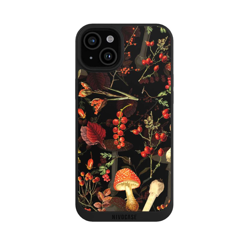 iPhone 15 Plus NIVOpure Pilzmuster Schwarz