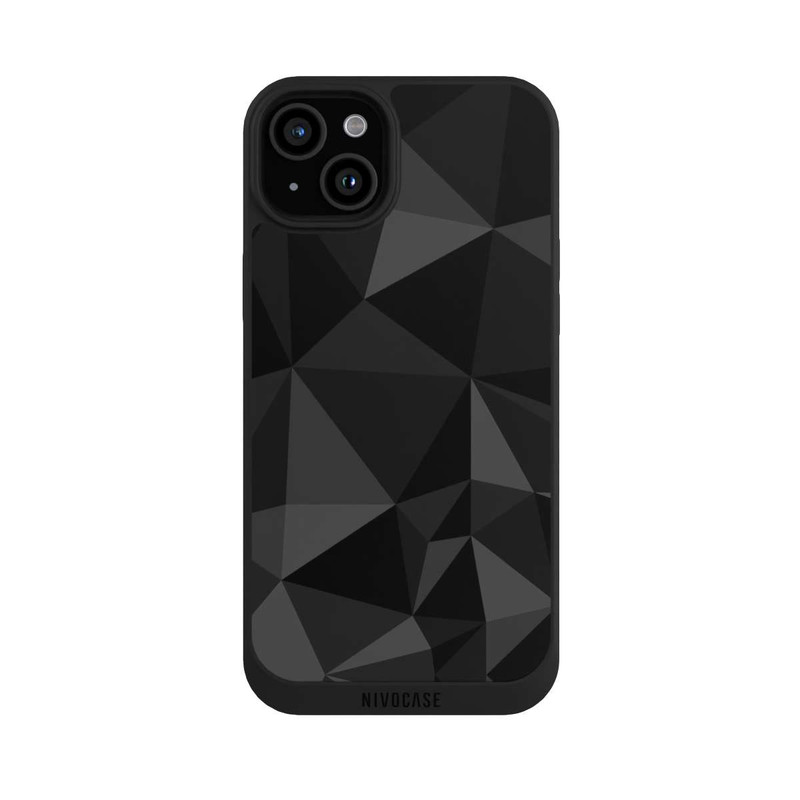 iPhone 15 Plus NIVOpure Polygon Pattern Black