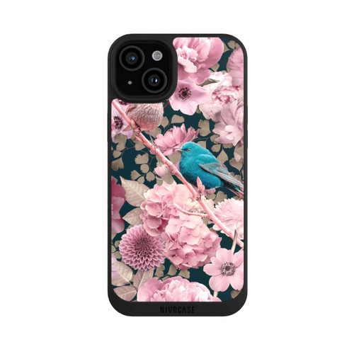 Apple iPhone 15 Plus NIVOpure Spatzen im rosa Blumenmuster