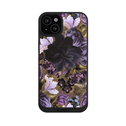 Apple iPhone 15 Plus NIVOpure Fleurs vintage violettes et dorées