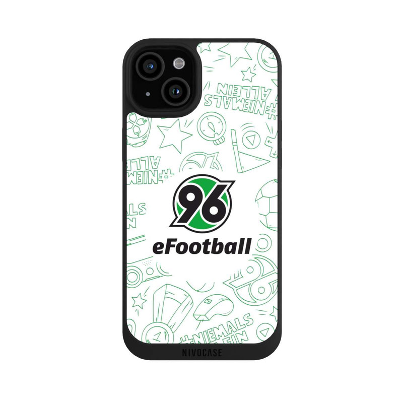 iPhone 15 Plus NIVOpure Hannover 96 Football Pattern Design White