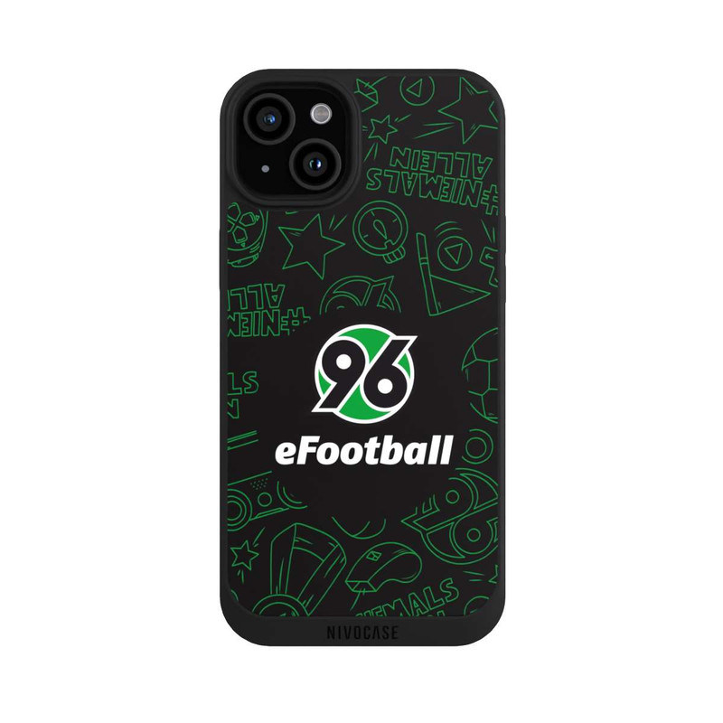 iPhone 15 Plus NIVOpure Hannover 96 Football Pattern Design Black